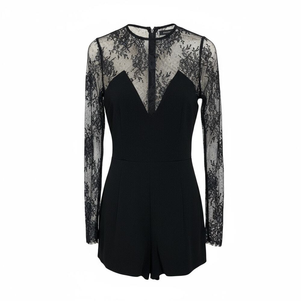 NBD X‎ Revolve Size S Taylor Sheer Lace Sleeve Romper Black Cocktail Whimsigoth